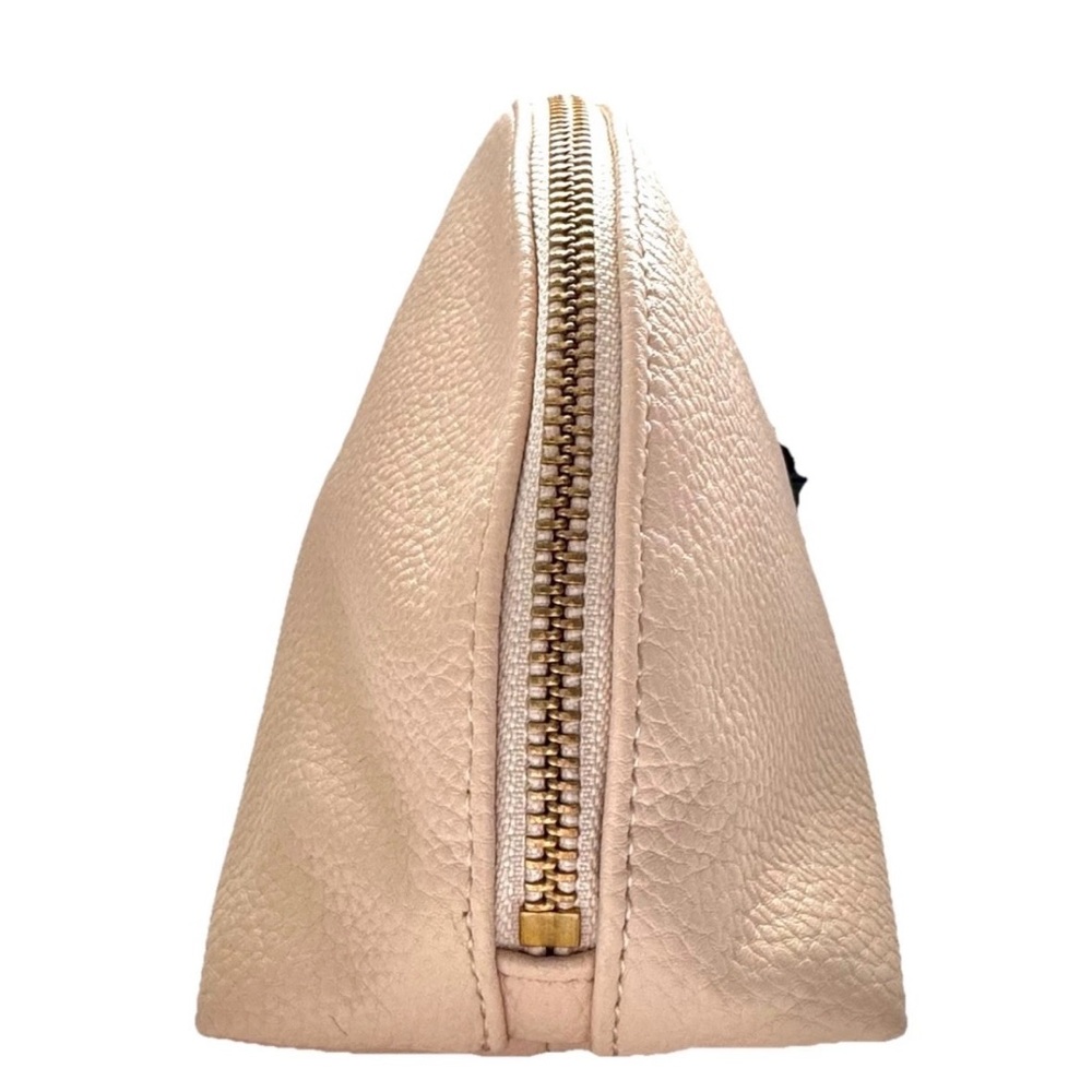 Anthropologie Dome Cosmetic Pouch Blush Pink Pebbled Vegan Leather Large Tassels - Picture 5 of 11